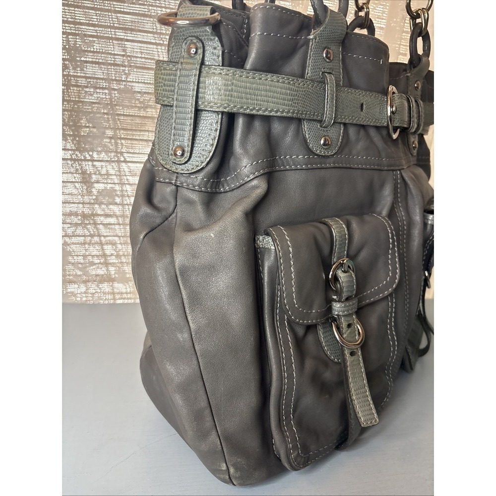 COACH Metallic Gray Leather, Legacy Shoulder Business Tote Bag, Large, 13205 - Picture 6 of 16